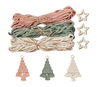 Yindhgdr Kit Fai da Te per Albero di Natale in Tessuto macramè Kit Regalo Artigianale di Natale Molto Adatto per Amici di Famiglia Regali Perfetti per Le Vacanze Facile Installazione