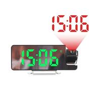 Yindhgdr Orologio con Proiezione Digitale A LED Specchio con Rotazione di 180° Schermo Grande Data Ora Temperatura Sveglia Elettronica per Camera da Letto Resistente Facile da Usare -A