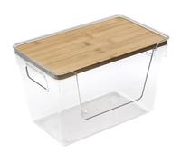 Yindhgdr Porta Sacchi Della Spazzatura Extra Large con Manici e Coperchio In Bambù, Organizzazione e Stoccaggio Della Lavanderia per Casa, Cucina