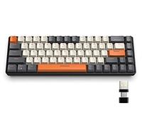 YINDIAO K68 Tastiera da Gioco Meccanica Wireless al 60%,68 Tasti Mini Tastiera Compatta Bluetooth 5.0/2.4Ghz con Ricevitore Dual Mode,Sostituibile a Caldo,Interruttore Rosso,per PC,MAC (Crepuscolo)