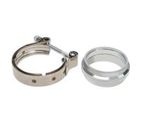 YINETTECH 1 Set Di Tubi Di Scarico Per Auto Da 2,5 Pollici Morsetto Speciale A Forma Di V Con Morsetto In Acciaio Inossidabile E Flangia Maschio E Femmina Morsetto A Fascia Di Scarico Per Automobile V