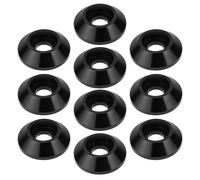 YINETTECH 10PCS M6 Nero Presa Esagonale Bullone Rondella a 45 ° Carico Diffusione Rondelle Coniche In Lega di Alluminio Guarnizione Testa Coppa per Applicazioni di Montaggio Accessori Meccanici Parti