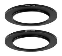 YINETTECH 2 adattatori ad anello in metallo da 58-77 mm, compatibili con fotocamere reflex, colore nero