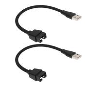 YINETTECH 2 Pezzi USB A Maschio A 9 PIN Scheda Madre Dati RGB A Porta U Esterna Adattatore Cavo Corto In Rame Stagnato Con Guaina Intrecciata PC