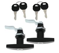 YINETTECH 2x Serrature Per Porte Con Maniglia A T Chiusura Rotante Con Maniglia A T Ogni Serratura Con 2 Chiavi Modello Ms324-2 Per Armadietti Cassette Degli Attrezzi Porte Per Camper Rimorchi Ecc.