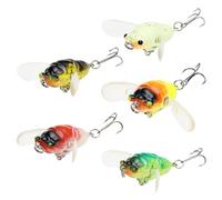 YINETTECH 5Pcs Esca Da Pesca Gancio Cicala Forma Esca Da Pesca 6g/5cm D'Acqua Dolce Crank Esche Artificiali Cicala Esche Per La Pesca Topwater