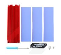 YINETTECH Kit di Raffreddamento per Dissipatore di Calore M.2 2280 SSD NVME Dissipatore di Calore Singolo E Doppio Lato Alluminio Rosso