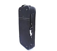 yinfente Custodia doppia per violino 4/4, in legno, oblunga, doppia scatola per viola, tracolla regolabile, quattro supporti per archetto (nero)