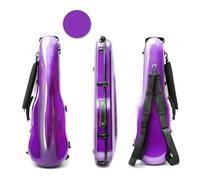 yinfente Custodia per violino 4/4 in fibra di carbonio, con guscio rigido triangolare, borsa portaoggetti esterna, igrometro, due supporti per archetto (viola)