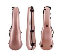 yinfente Custodia per violino 4/4 triangolare, guscio rigido misto in fibra di carbonio, 1,95 kg, leggera, resistente, pressione 150 kg (oro rosa)