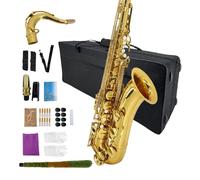 Yinfente Kit Completo per Sassofono Tenore Bb per Principianti e Professionisti - Sassofono Tenore in Si Bemolle Completo per Studenti con Custodia Rigida, Canne, Panno per la Pulizia, Tracolla per il