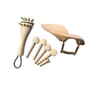 Yinfente Kit di parti per violino 4/4, accessori per violino a grandezza naturale, cordiera in acero naturale, accordatore fine accordatore, mentoniera e morsetto terminale (4/4 acero)