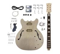 Yinfente Kit per chitarra fai da te con corpo in mogano manico in mogano con tastiera in palissandro a 6 corde, kit per chitarra elettrica fai da te con tutti i componenti per costruire la tua