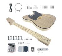 Yinfente Kit per chitarra fai da te con corpo in mogano manico in mogano con tastiera in palissandro a 6 corde, kit per chitarra elettrica fai da te con tutti i componenti per costruire la tua