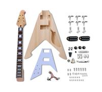 Yinfente Kit per chitarra fai da te con corpo in mogano manico in mogano con tastiera in palissandro a 6 corde, kit per chitarra elettrica fai da te con tutti i componenti per costruire la tua