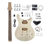 Yinfente Kit per chitarra fai da te con corpo in mogano manico in mogano con tastiera in palissandro a 6 corde, kit per chitarra elettrica fai da te con tutti i componenti per costruire la tua