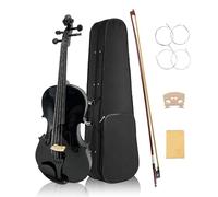 Yinfente Viola acustica 4/4 a 4 corde 40,6 cm 41,9 cm, 38,1 cm, parte superiore in abete rosso e retro in ebano, raccordi in ebano con custodia rigida, archetto in legno brasiliano, panno di pulizia