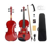 Yinfente Violino acustico Violino elettrico 4/4 Full Size Violino 4 corde abete acero per studenti, violino per principianti custodia per violino in legno brasiliano, cavo, panno di pulizia, colofonia