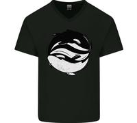 Ying Yan Orca Killer Whale Uomo Scollo A V T-Shirt