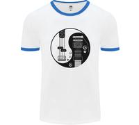 Ying Yang Chitarra Chitarrista Elettrica Basso Uomo Ringer T-Shirt
