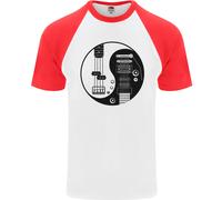 Ying Yang Chitarra Chitarrista Elettrica Basso Uomo T-Shirt S/S Baseball
