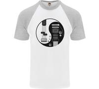 Ying Yang Chitarra Chitarrista Elettrica Basso Uomo T-Shirt S/S Baseball