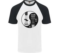 Ying Yang Chitarra Chitarrista Elettrica Basso Uomo T-Shirt S/S Baseball