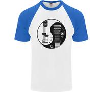 Ying Yang Chitarra Chitarrista Elettrica Basso Uomo T-Shirt S/S Baseball