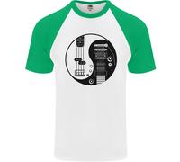 Ying Yang Chitarra Chitarrista Elettrico Bass Uomo S/S Baseball T-Shirt