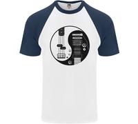Ying Yang Chitarra Chitarrista Elettrico Bass Uomo S/S Baseball T-Shirt
