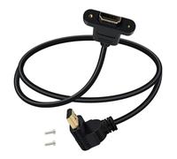 YINGAYOU Cavo HDMI Pannello 4K @60Hz 10 Gbps 90 Gradi Prolunga HDMI con Pannello per Computer Portatile, TV HD, Blu Ray (Su, 0.5 m)
