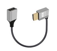 YINGAYOU Cavo HDMI Ultra High Speed 90 Gradi 18Gbps Cavo Prolunga HDMI 90 Gradi Supporta UHD HDR ARC HDCP 4K@60Hz Uscita Video Compatibile con TV Stick, Blu Ray, Laptop (Sinistra, 0.2 m/0.65 ft)