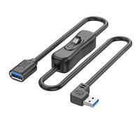 YINGAYOU Cavo USB 3.0 con Interruttore On/Off USB A 90 Gradi con Interruttore Supporta 5Gbps Trasmissione Dati e Funzione di Ricarica, Per PC Portatile, Ventilatore, Lampade (Sinistra, 15 cm)