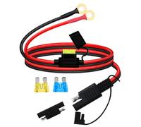 YINGAYOU Prolunga Connettore SAE a O Ring 14AWG 20A Cavi SAE Batteria Moto a O Ring con Fusibile, per Motociclette, Pannelli Solari, Automobili, Barche (1 m)