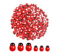 Yingcen 200 Pezzi Mini Coccinelle Legno Coccinella Autoadesiva Decorazione Coccinella per l'artigianato Scrapbooking Forniture per Artigianato Fai-da-te Decorazione Giardino (grande e piccolo)