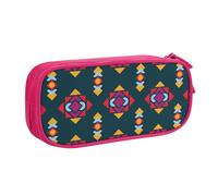 YINGD Astuccio di grande capacità, motivo decorativo etnico sud-occidentale con 2 scomparti, Multicolore, Stile europeo e americano, retrò, moderno