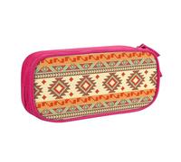 YINGD Astuccio di grande capacità, stile vintage del sud-ovest nativo azteco, astuccio per matite con 2 scomparti