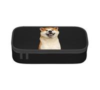 YINGD Astuccio Shiba Inu Akita Inu Cane Modello Anime Cancelleria Bag Portapenne Grande Capacità Uso Studente Carino Semplice Sacchetto Cosmetico Unisex mo200, Nero , 21x10.5x5cm, Organizer per borse