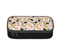 YINGD Astuccio Shiba Inu Dog Pattern moe Carino Sushi Modello Anime Cancelleria Bag Portapenne Grande Capacità Uso Studente Carino Semplice Sacchetto Cosmetico Unisex mo33, Nero , 21x10.5x5cm