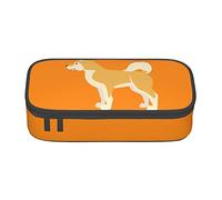 YINGD Astuccio Shiba Inu in Orientamento Paesaggio Anime Cancelleria Bag Portapenne Grande Capacità Uso Studente Carino Semplice Sacchetto Cosmetico Unisex mo196, Nero , 21x10.5x5cm, Organizer per