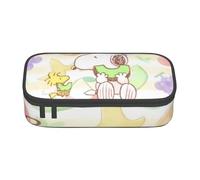 YINGD Astuccio Snoopy Anime Cancelleria Bag Portapenne Grande Capacità per Studenti Carino Semplice Trucco Sacchetto Scuola Unisex Merci Personaggio Regalo, Nero , 21x10.5x5cm, Organizer per borse