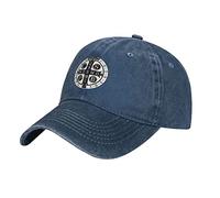 YINGD Berretto da baseball da cowboy Cappello da medaglia di San Benedetto Cappello da sole lavabile casual regolabile per uomo donna cappello sportivo unisex, Cappello 138 cm, Etichettalia unica