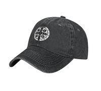 YINGD Berretto da baseball da cowboy Cappello da medaglia di San Benedetto Cappello da sole lavabile casual regolabile per uomo donna cappello sportivo unisex, Cappello 140 cm, Etichettalia unica