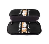 YINGD Carino Animale Shiba Inu Modello Grande Capacità Astuccio Matita Astuccio Carino Anime Trucco Sacchetto Ragazzi Ragazze Bambini Scuola Elementare Scuola Media, Nero , 21x10.5x5cm, Organizer per