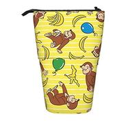 YINGD Curious George, astuccio espandibile con arachidi, organizer retrattile, di grande capacità, per ragazzi e ragazze, leggero, per scuola, ufficio, JI6, Nero , 21x10.5x5cm, Organizer per borse