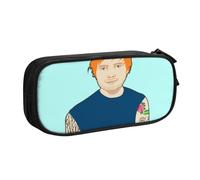 YINGD Ed Sheeran - Astuccio con stampa geometrica alla moda, scomparti a doppio strato con cerniera, per studenti e professionisti, Multicolore, Stile europeo e americano, retrò, moderno