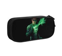 YINGD Green Lantern The Animated Series - Astuccio grande capacità, 2 tasche con cerniera per strumenti artistici, articoli da toeletta, gadget tecnici, Multicolore, Stile europeo e americano, retrò