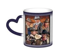 YINGD John Mug Wayne Tazza che cambia colore Notte stellata sensibile al calore con scatola regalo per compleanno, ufficio in ceramica caffè idea novità 340,2 g blu
