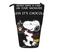 YINGD Snoopy Astuccio espandibile Arachidi Organizer Borse Retrattile Carino Grande Capacità Ragazzo Ragazza Cancelleria Sacchetto Leggero per Scuola Ufficio XZ100, Nero , 21x10.5x5cm, Organizer per