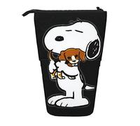 YINGD Snoopy Astuccio espandibile Arachidi Organizer Borse Retrattile Carino Grande Capacità Ragazzo Ragazza Cancelleria Sacchetto Leggero per Scuola Ufficio XZ106, Nero , 21x10.5x5cm, Organizer per
